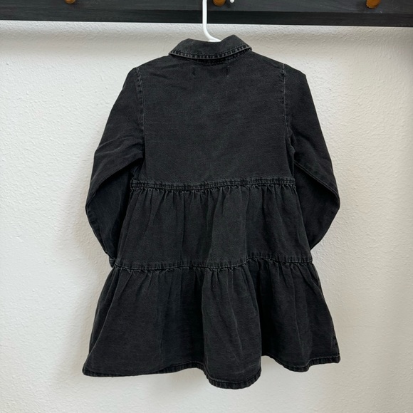 ZARA Kids Black Denim Tiered Shirt Dress - Picture 5 of 7